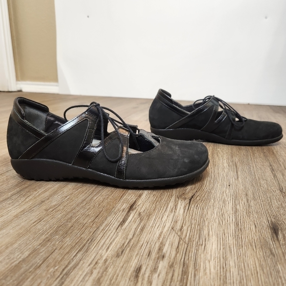 Naot Women's Timu Black Suede Flat Sneakers in Size 41(US 10-10.5)